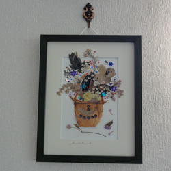 押し花絵 絵画のようなお花ぎっしり押し花アート額 その他アート 神戸六甲