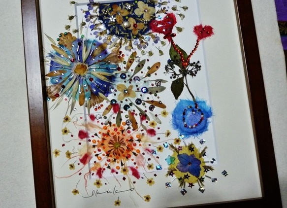 27 花火（押し花アート） 切り絵 ikuko 通販 242638｜Creema