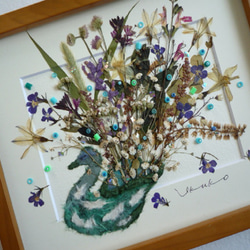 57 紫陽花(押し花アート） 立体・オブジェ ikuko 通販 1100077
