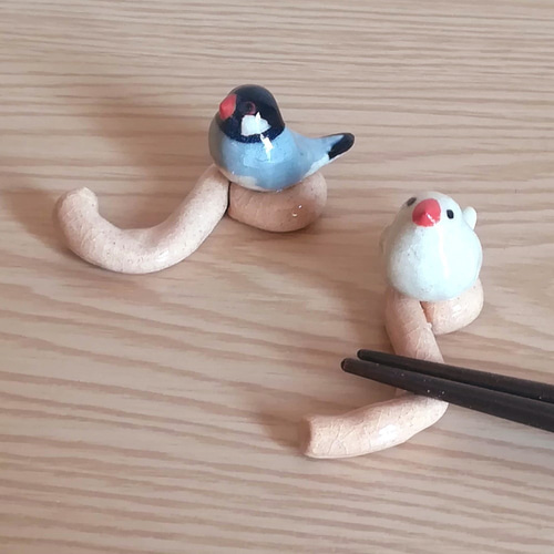 陶器】ことりの箸置き（文鳥） 箸・箸置き 心司窯 通販 9318559