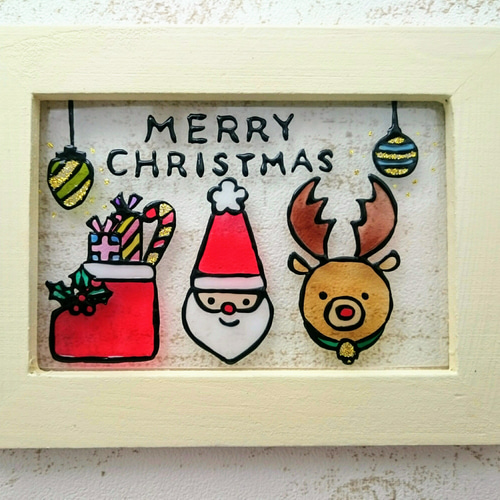 送料無料*ステンドグラス風*クリスマス・サンタクロース