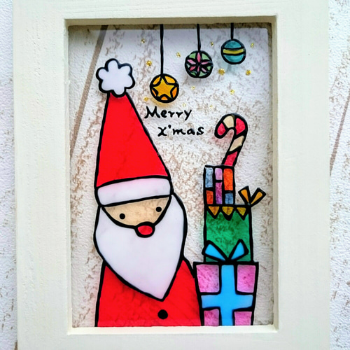 ステンドグラス風クリスマス置物 ステンドグラス風装飾ガラス(シーズンステンド) SE001｜オーダーガラス