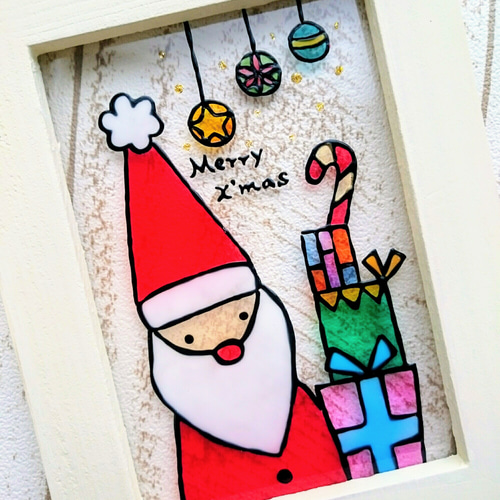 クリスマスプレゼントにも♪ゆ■何を見ているの？小鳥さん■ステンドグラス＊北欧 クリスマスプレゼントにも♪ゆ□何を見ているの？小鳥さん