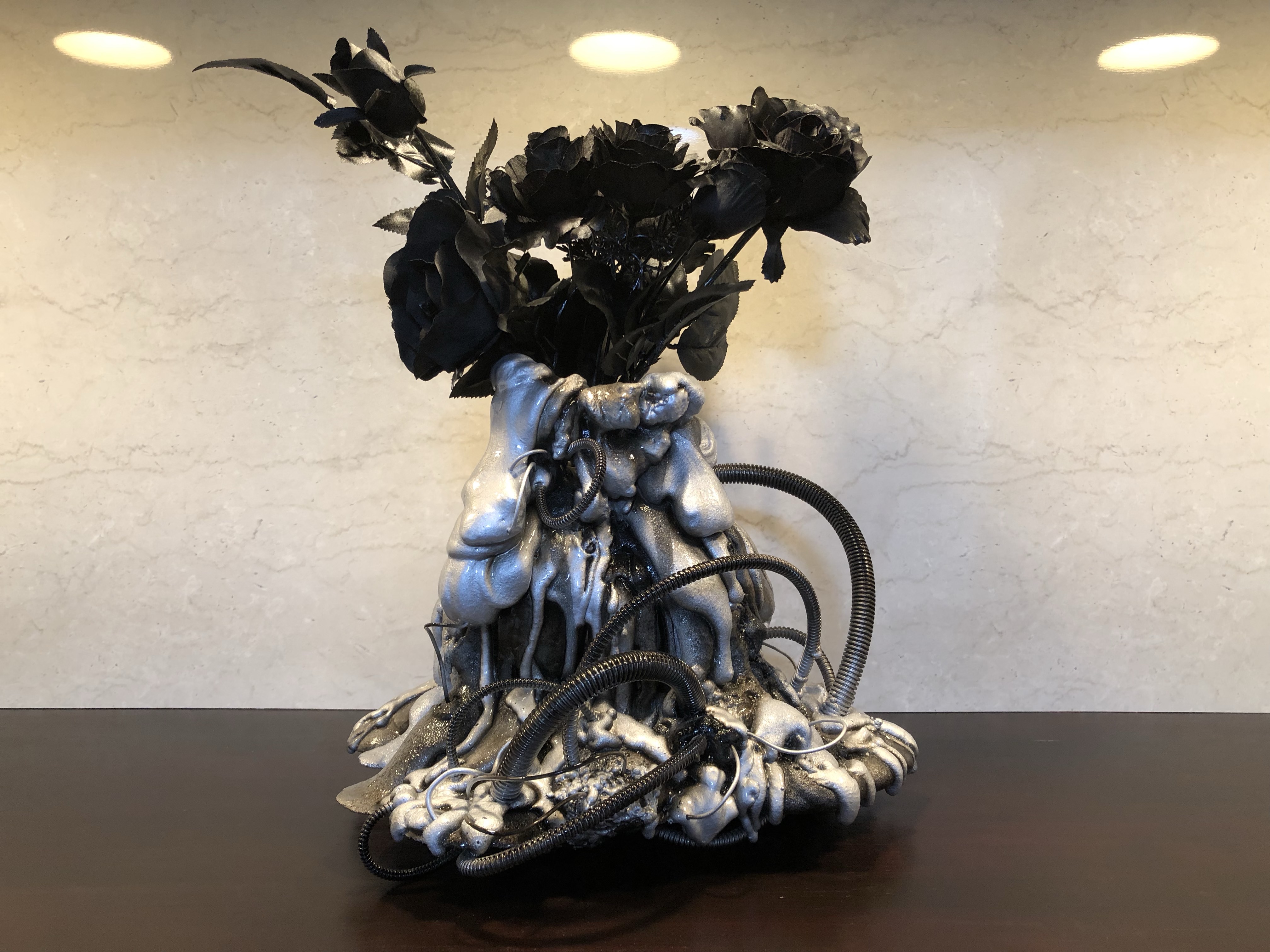 A 作者不明 美術家さんの収集品 縦長の脳 オブジェ 置物 全長73cm 珍品 Powerful and intricately crafted sculptures Sand Museum