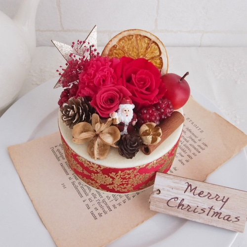 Creema限定☆サンタのクリスマスケーキ風アレンジメント