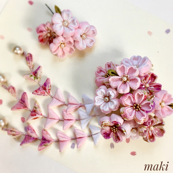 つまみ細工＊桜の髪飾りセット＊ かんざし tsumami_maki 通販