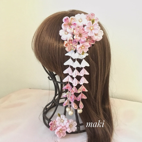 つまみ細工*桜の髪飾りセット* かんざし tsumami_maki 通販 つまみ細工*桜の髪飾りセット* かんざし tsumami_maki 通販