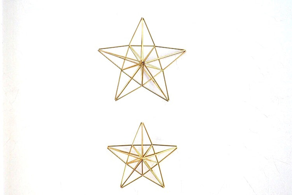 吊るす星の真鍮ヒンメリ⭐︎スター2連 1枚目の画像