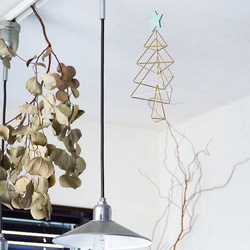 真鍮製モビール♢北欧ヒンメリ♢christmasツリー Sサイズ 2枚目の画像