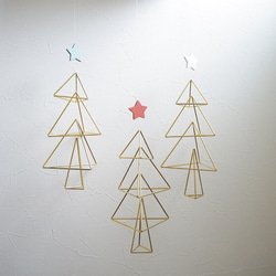 真鍮製モビール♢北欧ヒンメリ♢christmasツリー Sサイズ 3枚目の画像