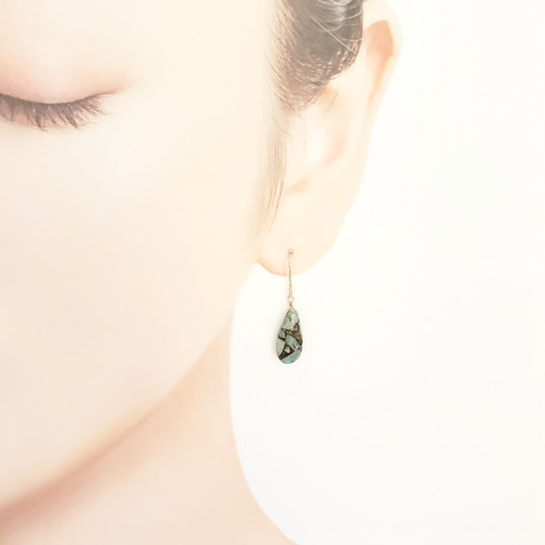 14kgf アクアマリンの一粒ピアス さくらひとえ ピアス・イヤリング 14KGF/SV925 アクアマリン | linodrops