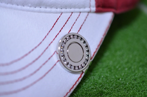 ゴルフマーカー　豪華！✨キラキラゴルフマーカーとキラキラ帽子クリップのセット　クリスタル 4枚目の画像