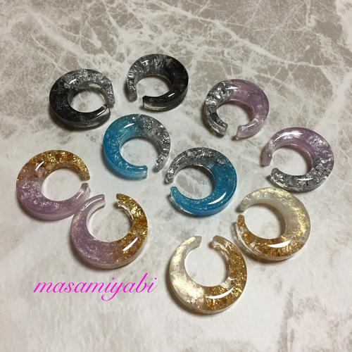 レジン イヤーカフ レジン ホワイト×ゴールド イヤーカフ masamiyabi