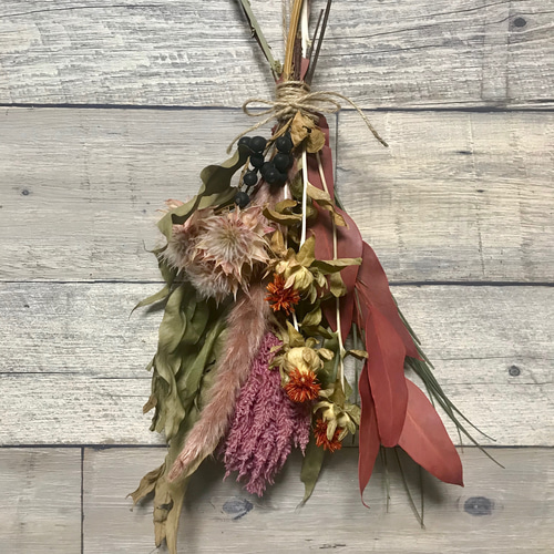 3.宿り木ブーケスワッグ 楽天市場】【 青 い ドライフラワー スワッグ ブーケ 】 送料無料