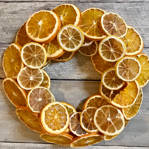 カワイイ色鮮やかなドライオレンジリース壁掛け♪ドライフルーツ