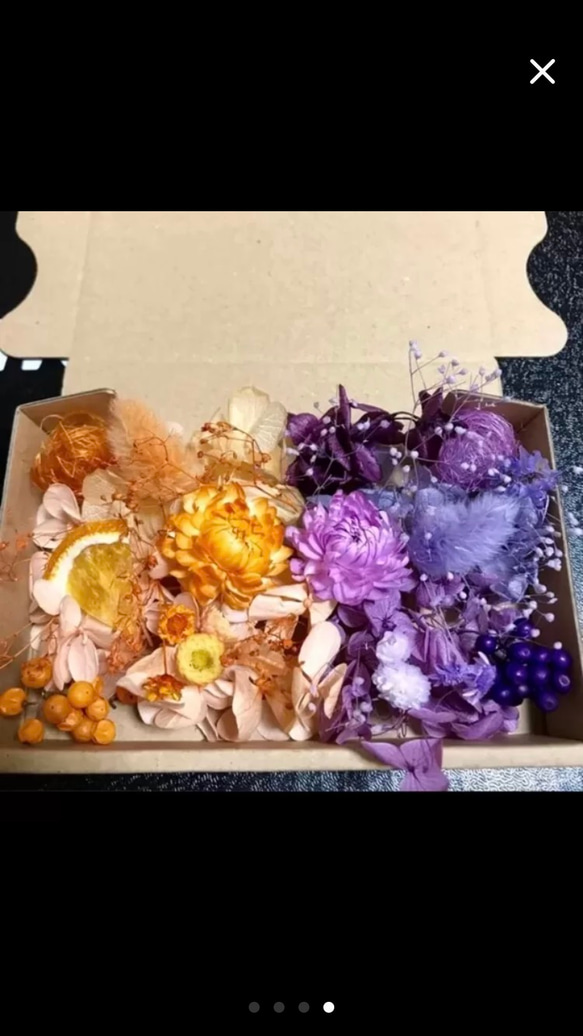 押しフルーツ入り6色3BOXハーバリウム 花材 ドライフラワー  花材セット 4枚目の画像