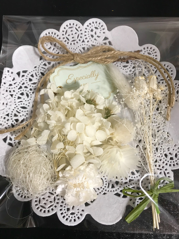 ホワイト♡ハーバリウム花材ドライフラワー 花材セット 3枚目の画像