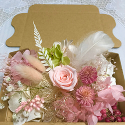 プラチナピンクローズ♡ハーバリウム花材ドライフラワー 花材セット 2枚目の画像