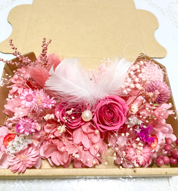 王道ピンクローズ＊ハーバリウム花材ドライフラワー 花材セット 2枚目の画像