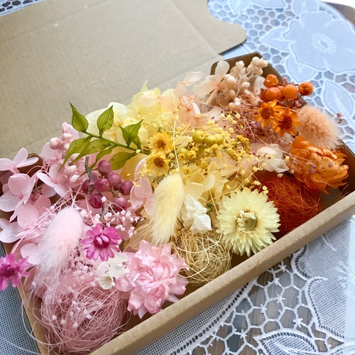 パステル3色ヘリクリサム入り＊ハーバリウム花材ドライフラワー 花材