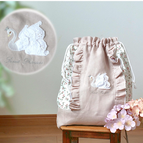 オーダー再開のお知らせと注意事項巾着袋リバティ刺繍