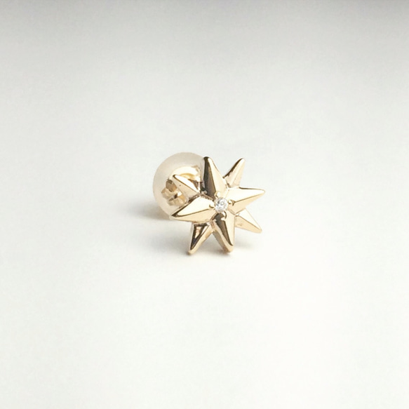 K10YG 鑽石星星耳環一隻耳朵✧ C-1PEG 第2張的照片