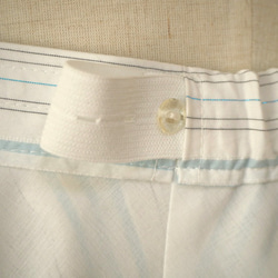 ブルーのラメ糸の入ったストライプのフレアースカートW98までOK 7枚目の画像