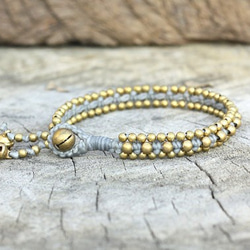 brass bead blessed handmade south sea bracelet 17cm grey 第1張的照片