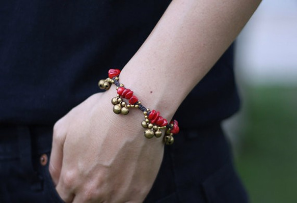 rebirth Coral Bell Group Bracelet wax cord bracelet 第3張的照片