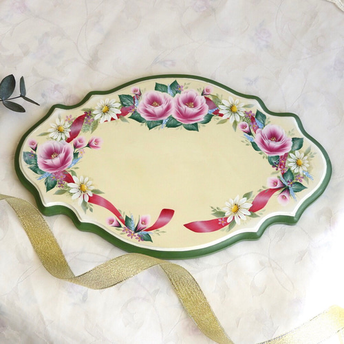 ペイント作品薔薇のウェルカムボード ペイント作品薔薇のウェルカムボード