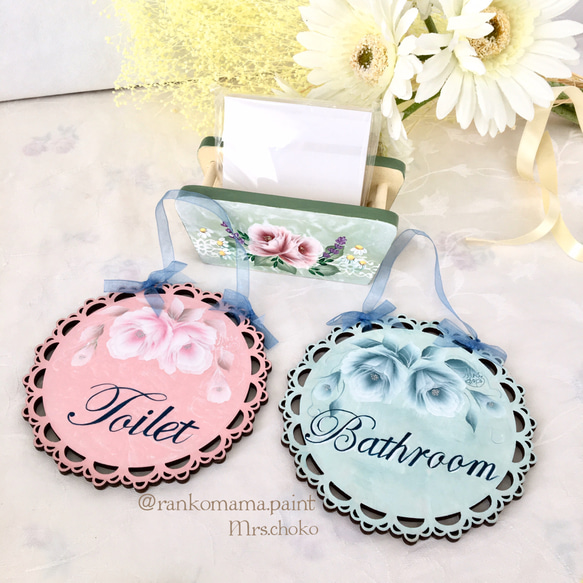 薔薇好きの方へ♡＊母の日ギフトセット＊トールペイント＊ドアプレート  