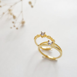 輕珠寶/ AAA坦桑石情侶對戒 可調整大小 925純銀鍍18k金 Tanzanite 客製化禮物 第4張的照片