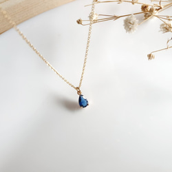 輕珠寶/ 14k包金 倫敦藍 三爪鑲鋯石項鍊Royal Blue CZ Necklace 第3張的照片