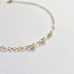 輕珠寶。小清新 Pearl 迷你淡水珍珠手鍊 可調長度 客製化禮物 第1張的照片