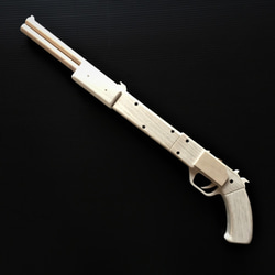木製 ショットガン風 10連発輪ゴム銃 3枚目の画像