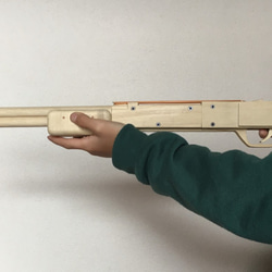 木製 ショットガン風 10連発輪ゴム銃 6枚目の画像