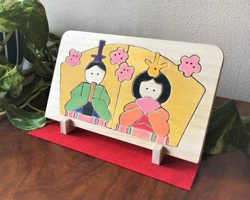 木製 ひなまつりジグソーパズル(大) R-1 20cm×12cm その他置物 工房