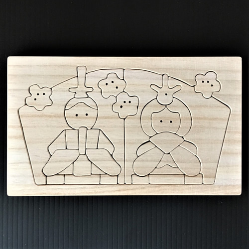 木製 ひなまつりジグソーパズル(大) R-1 20cm×12cm その他置物 工房