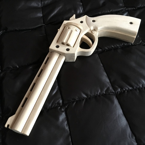 輪ゴム鉄砲 10個セット 木製 マグナム風10連発輪ゴム銃 JJ-19 おもちゃ・人形 工房・快