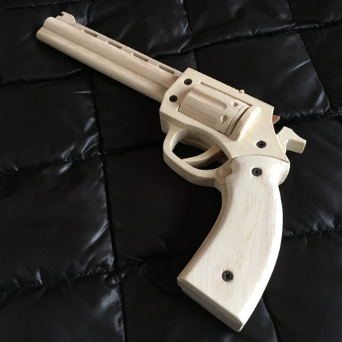 輪ゴム銃　ホワイト 木製 マグナム風10連発輪ゴム銃 JJ-19 おもちゃ・人形 工房・快