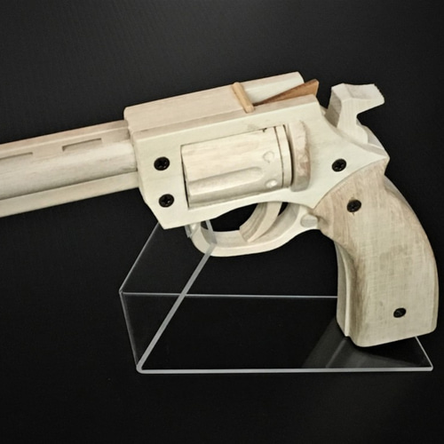 輪ゴム銃　ホワイト 木製 マグナム風10連発輪ゴム銃 JJ-19 おもちゃ・人形 工房・快夢 通販