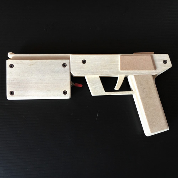木製 レーザーサイト付き 10連発輪ゴム銃 2枚目の画像
