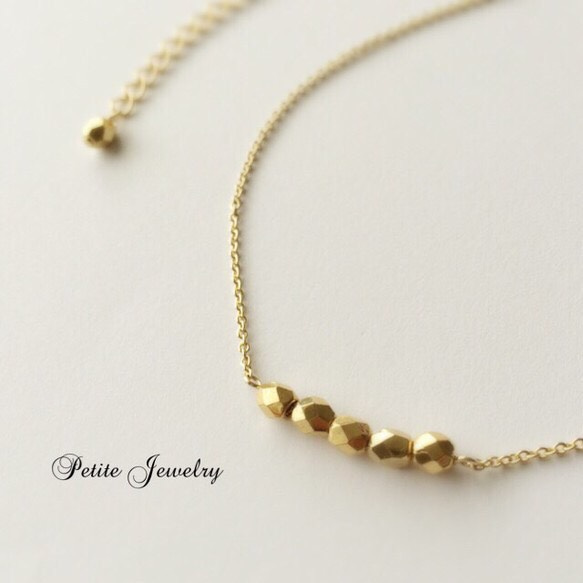 Czech Beads line necklace＊#Gold 1枚目の画像