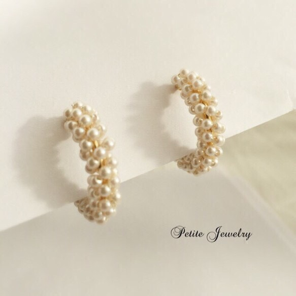 【特集掲載】 Winter pearl イヤリング＊【結婚式　フォーマル】 1枚目の画像