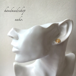 circle pierce ＊ringstone whiteopal 5枚目の画像