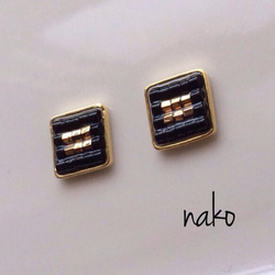 Black×GOLD ピアス 2枚目の画像