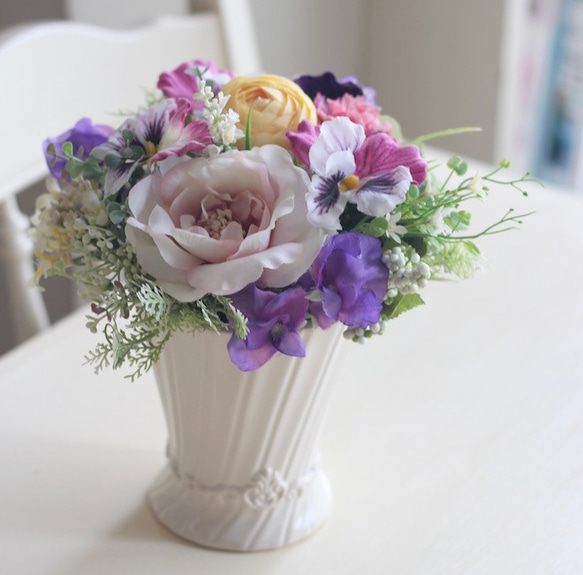 アーティフィシャルフラワー（高級造花）パステルカラーのフラワー