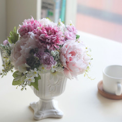 高級造花 アーティフィシャルフラワー ピンクベアアレンジ アーティフィシャルフラワー（高級造花）フラワーアレンジ 贈り物