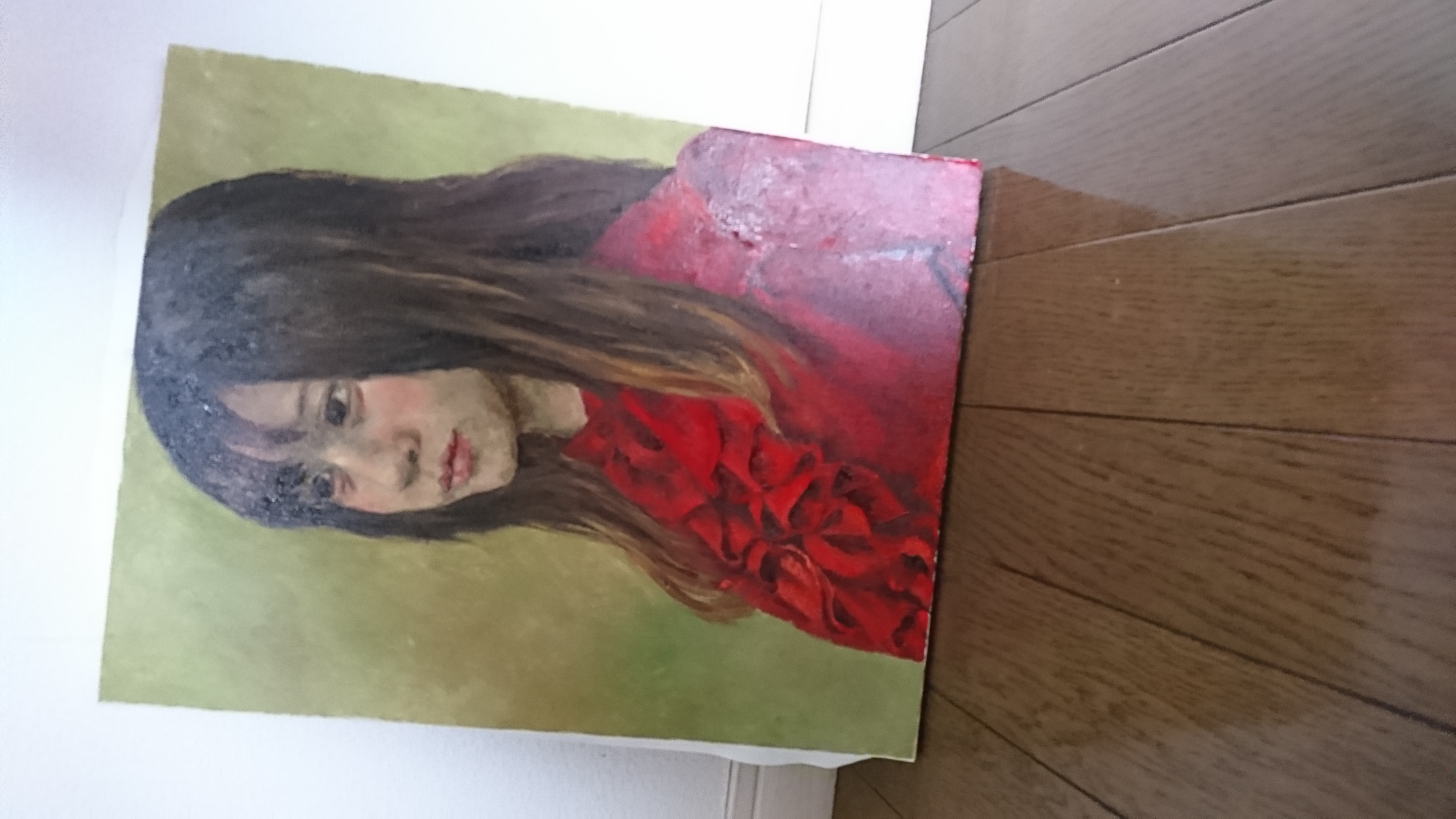 赤い服の女 絵画 かいはらじゅんこ 通販 11628711｜Creema(クリーマ)