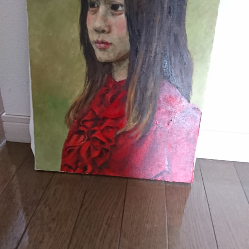 赤い服の少女 水彩画 赤い服の少女 水彩画
